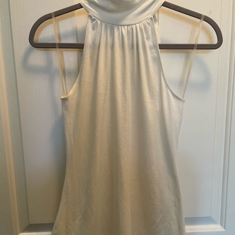 6 Degrees Cream Tank Top with Elegant Draping